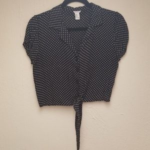 Forever 21 Collared Polka Dot Shirt